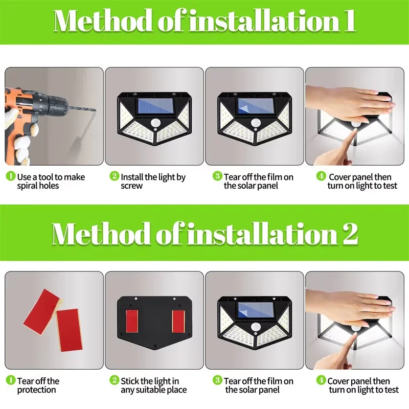 Multifunctional Solar Lamp Outdoor Garden Decoration Solar LED Light Waterproof Sunlight Powered Spotlight with Motion Sensor